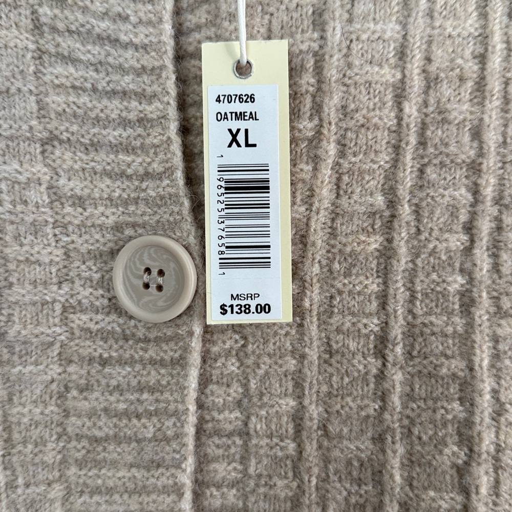 Max Studio Beige Ribbed Cardigan - Picture 2 of 9